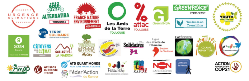 28 mars 2021 - Marche pour une vraie loi climat - Logos des associations organisatrices