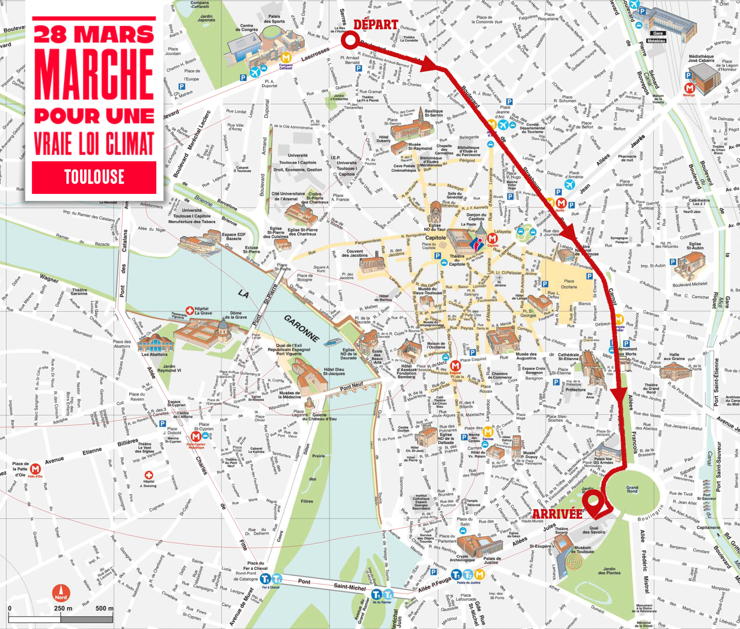 28 mars 2021 - MARCHE POUR UNE VRAIE LOI CLIMAT - TOULOUSEParcours définitif