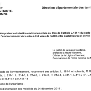 Les préfets s’empressent de délivrer les autorisations environnementales pour l’autoroute CASTRES-TOULOUSE (A69-A680), les associations vont saisir la Justice